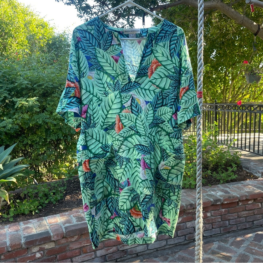 Mara Hoffman printed linen dress size M